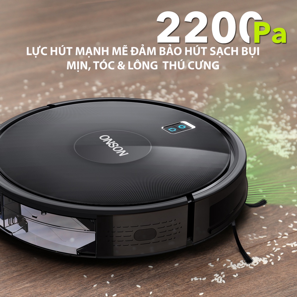 Máy hút bụi_Robot hút bụi Innovac X8 App tiếng Việt_Cảm biến chống rơi_Lau ướt_Tự về sạc