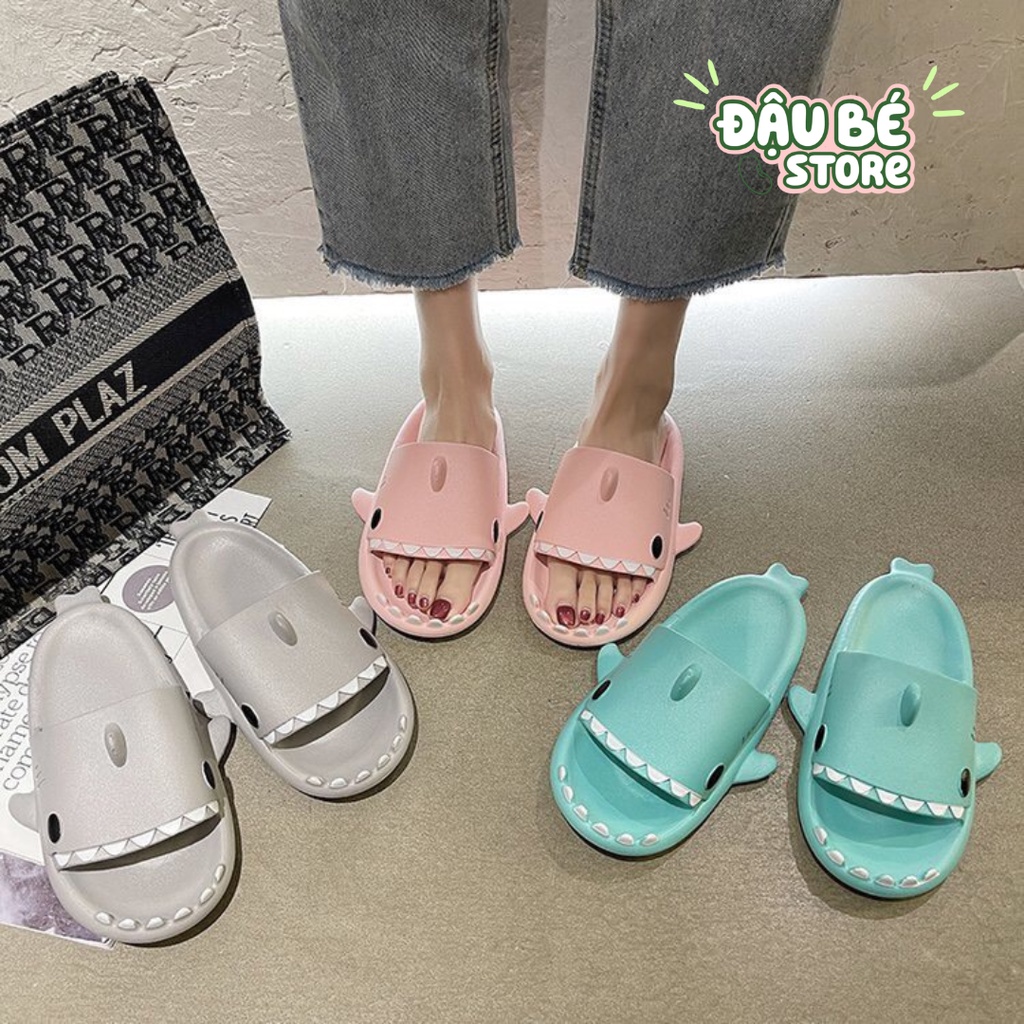 Dép Bánh Mì Hình Cá Mập Nam Nữ Ulzzang Cute - Dép Quai Ngang Unisex Hoạt Hình Ngộ Nghĩnh Đế Mềm Chống Trơn- DAUBE - D053