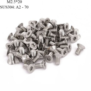 Vít chìm 6 cạnh M2,5*20 đầu bằng - inox 304 A2 – 70