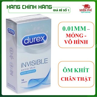 Bao cao su durex invisible - cực siêu mỏng - hộp 10 chiếc