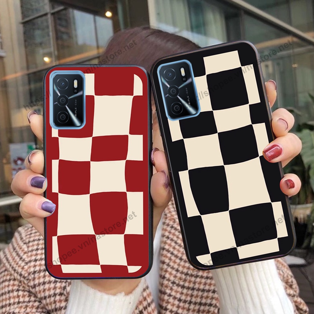 Ốp lưng Oppo A16 / A16K mặt cười, họa tiết caro đơn giản đẹp cute