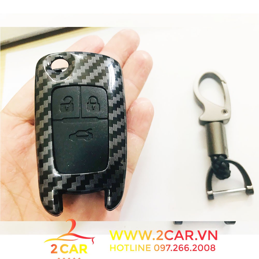 Bao chìa khóa, Ốp khóa CARBON xe Chevrolet Cruze, Spark, lacetti vân cacbon cao cấp