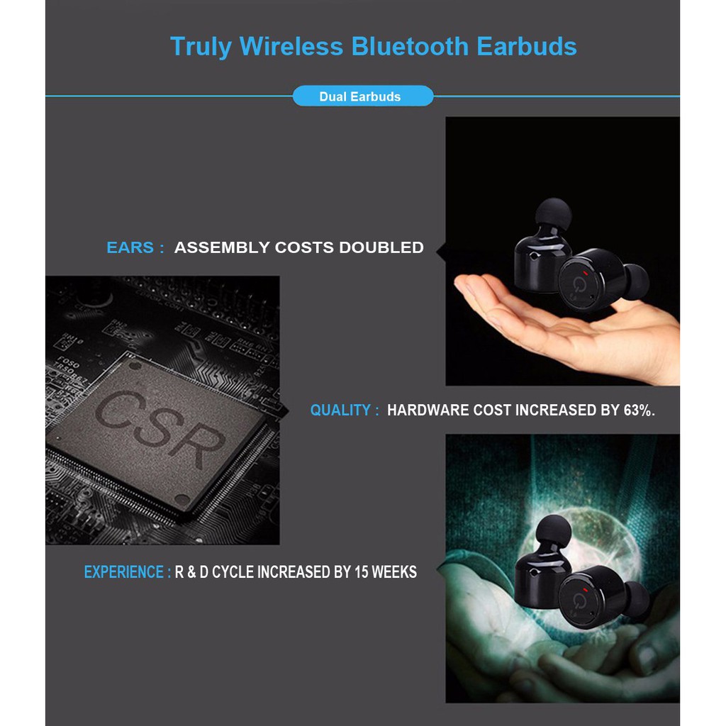 Tai Nghe Bluetooth Không Dây True wireless Bluetooth X1T Cao Cấp