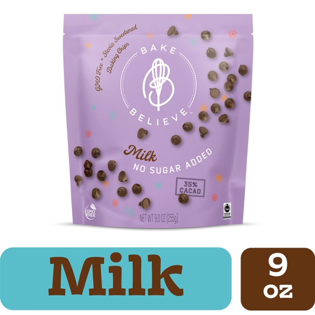 HẠT SOCOLA SỮA NƯỚNG BÁNH ĂN KIÊNG Bake Believe, Keto-Friendly, Milk Baking Chips, 255g (9 oz)