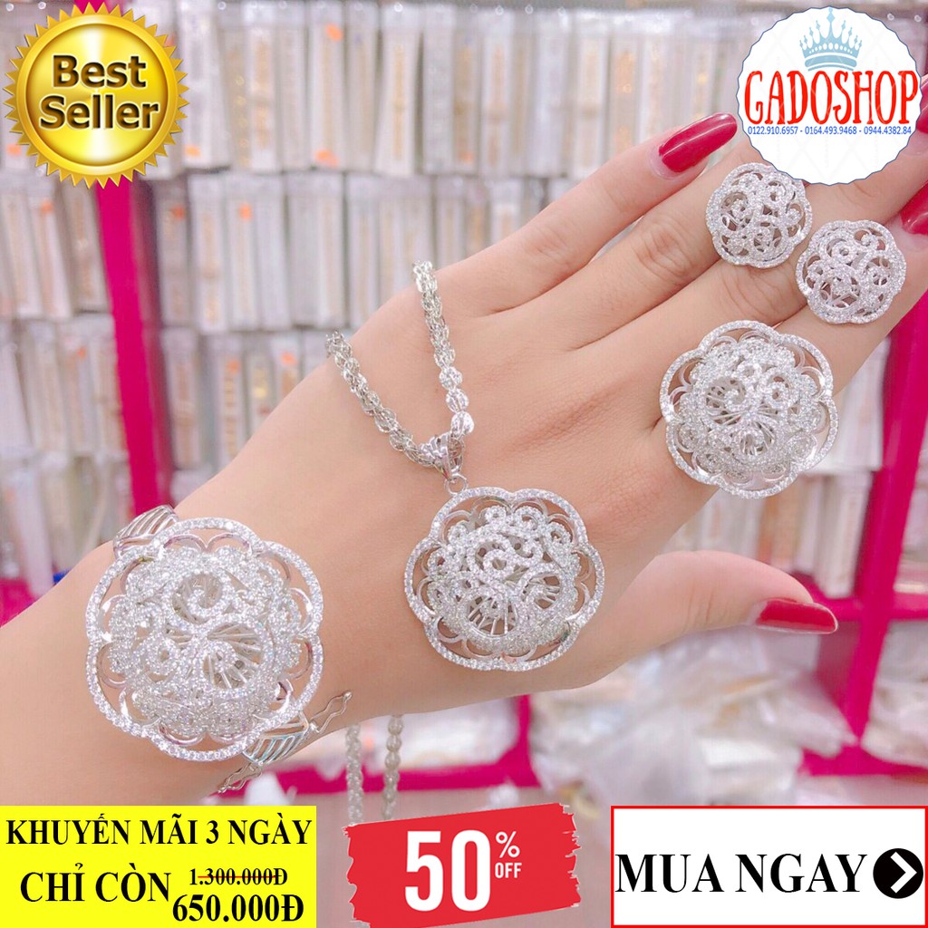 [ GIÁ CỰC SỐC ] Bộ trang sức hoa tròn thiết kế thời thượng Gadoshop - đeo đi chơi siêu đẹp