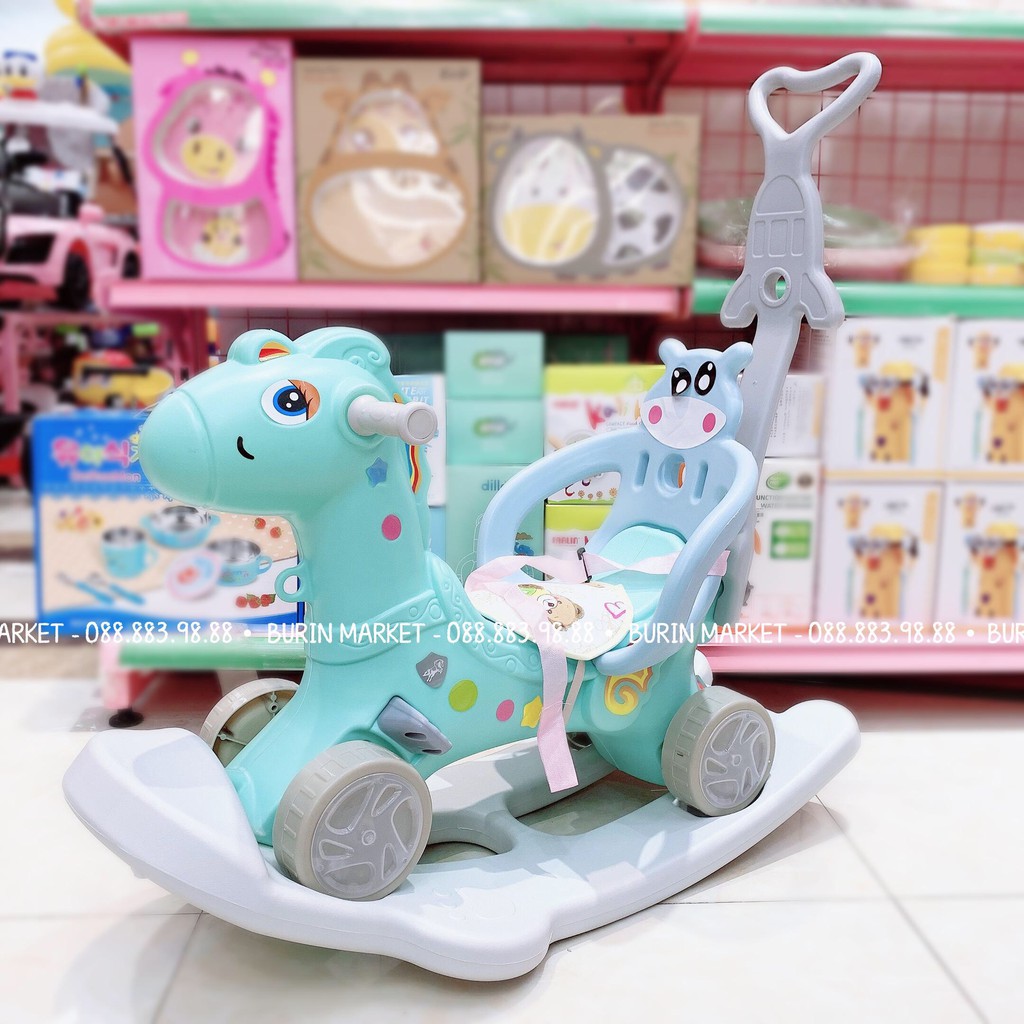 Ngựa Cho Bé - Ngựa Bập Bênh - Ngựa 2in1 - BurinStore