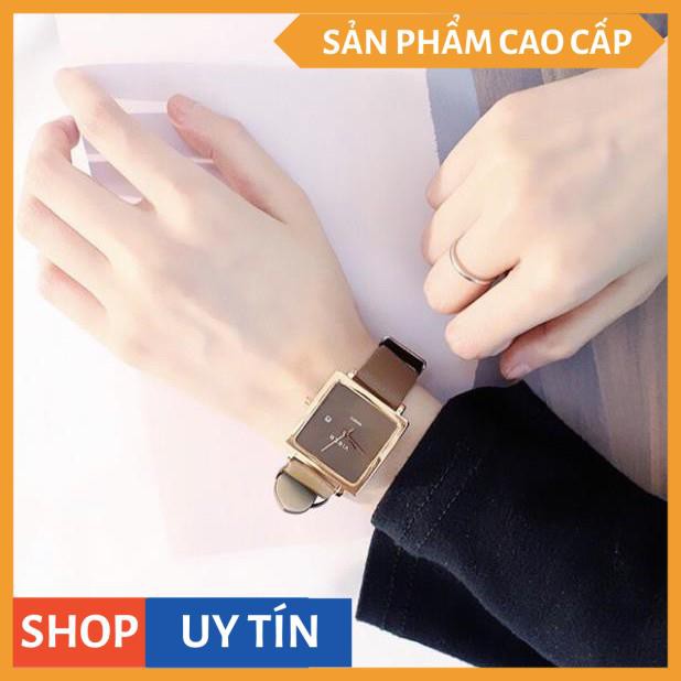 ĐỒNG HỒ NỮ VISER DÂY DA MẶT VUÔNG THỜI TRANG CỰC ĐẸP 2019 [HÀNG CAO CẤP]