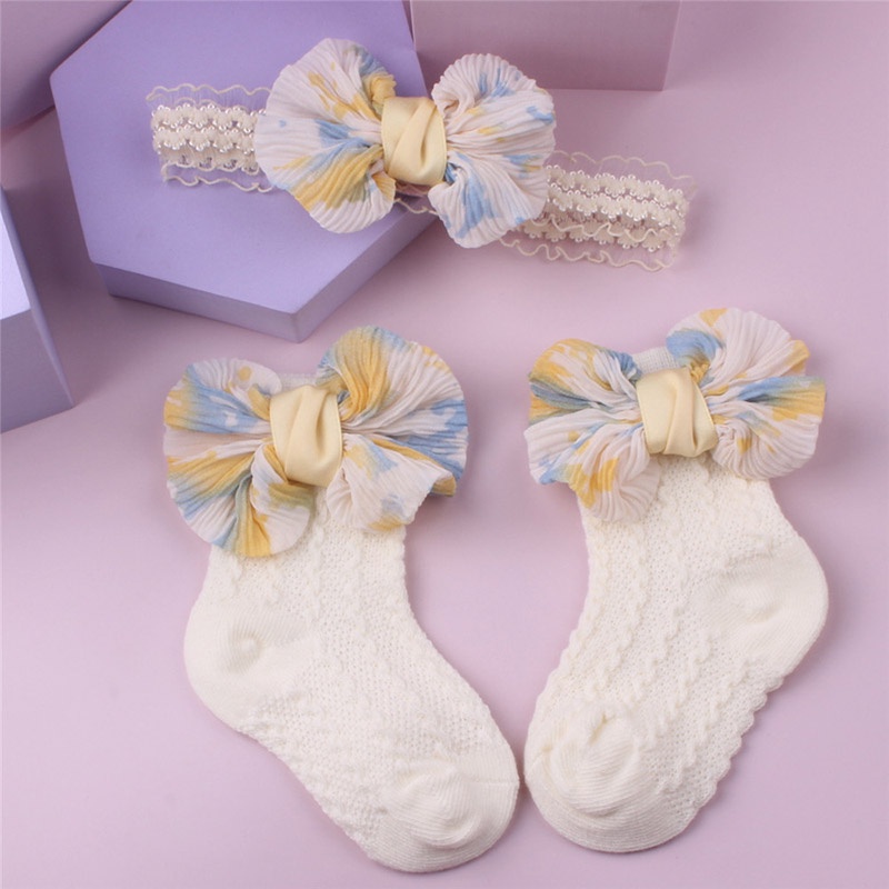 Set 2 Băng Đô Đính Nơ / Hoa Xinh Xắn Cho Bé Gái