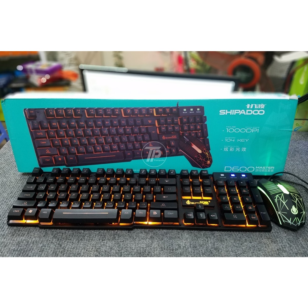 Combo bàn phím + chuột máy tính chơi game có đèn led - Keyboard gaming d600