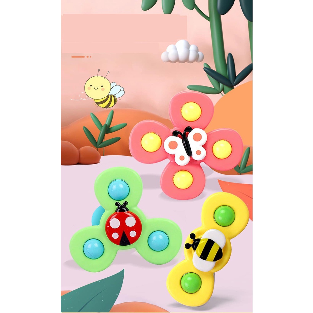 Combo 3 con quay spinner dính tường chong chóng quay vui nhộn an toàn cho bé