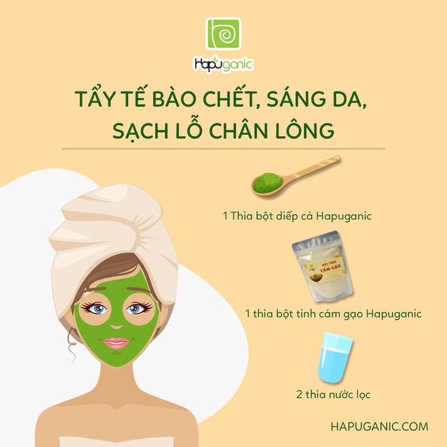 Bột Diếp Cá Hapu Organic giảm mụn, trắng da