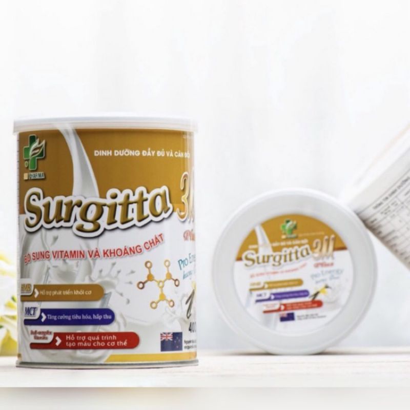 Sữa bột Surgitta 3M dinh dưỡng chuyên biệt cho người gầy, người sau phẫu thuật, trẻ em trên 3 tuổi