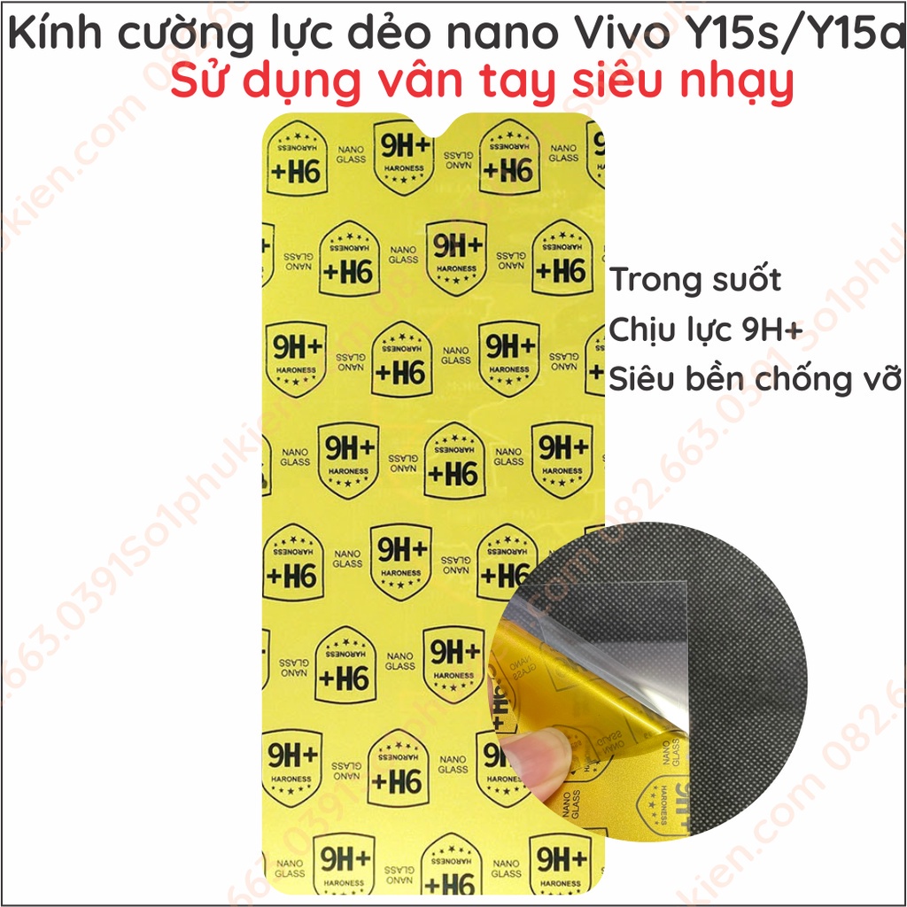 Dán cường lực Vivo y15s / y15a nano dẻo siêu bền