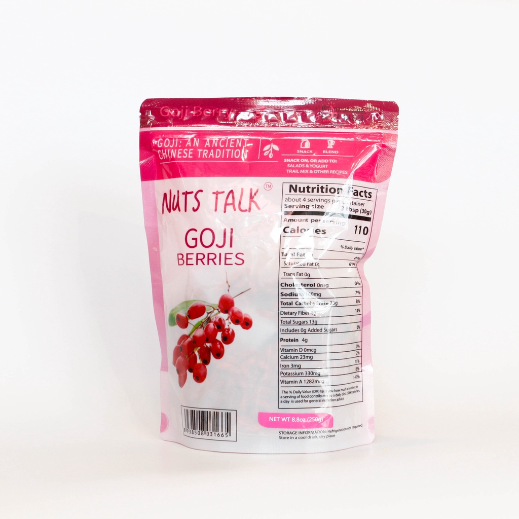 Quả Câu kỷ tử đỏ sấy khô pha trà, không đường - Thương hiệu Nuts Talk 250g