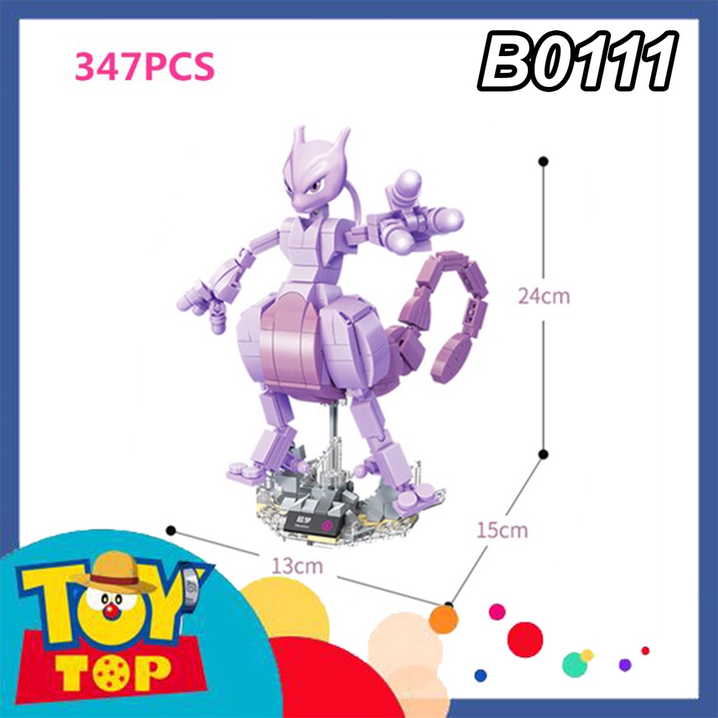 Đồ chơi lắp ráp Pokemon lẻ mẫu Venusaur Charizard Blastoise Gyarados Mewtwo xếp hình Keeppley B0107 - B0111