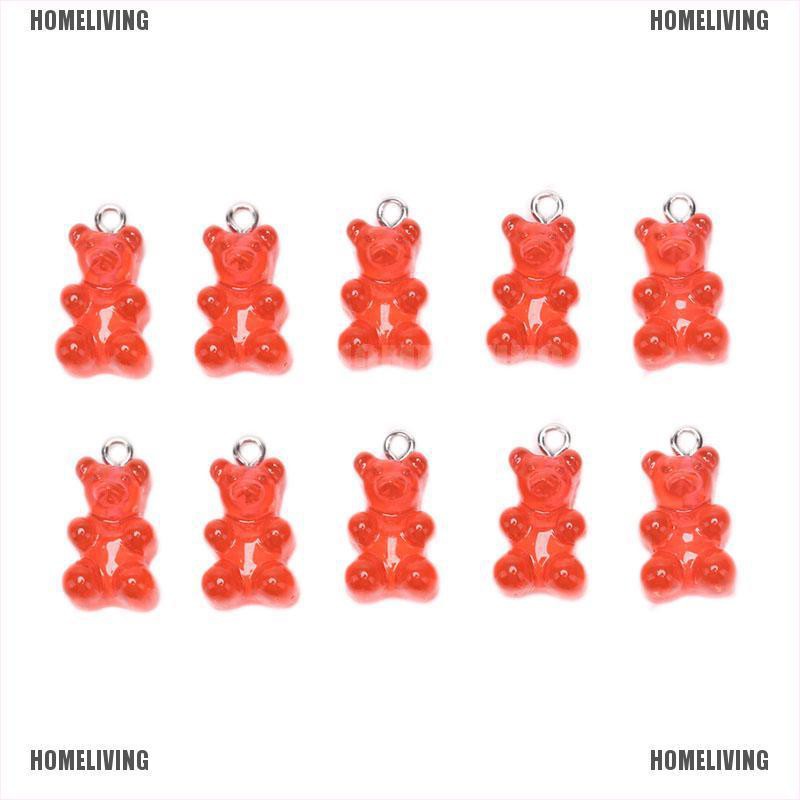 Set 10 Mặt Vòng cổ / Bông Tai Hình Gấu Gummy DIY