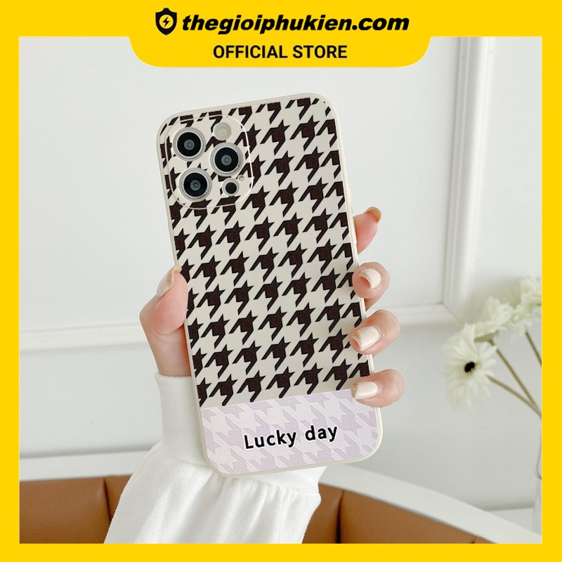 Ốp lưng iphone cạnh vuông Họa tiết răng sói Lucky day dành cho iphone 6 đến 14promax - E186