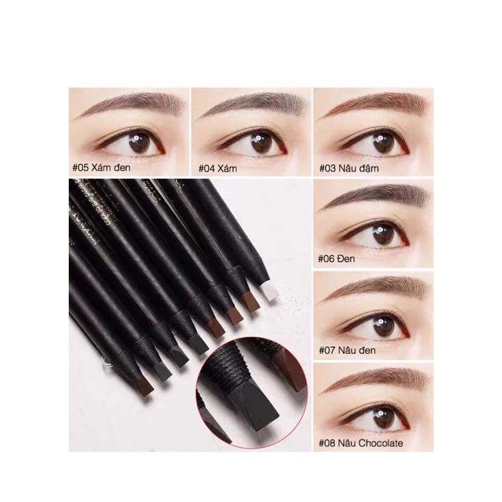 Chì xé kẻ mày HAOZHUANG - cứng phẩy sợi Eyebrow Pencil sắc nét