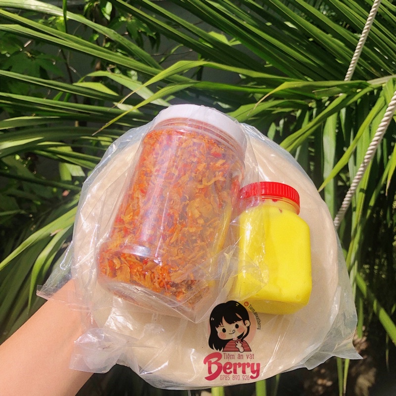 , COMBO 500 BÁNH TRÁNG PHƠI SƯƠNG + 200g MUỐI HÀNH TÉP SIÊU THƠM