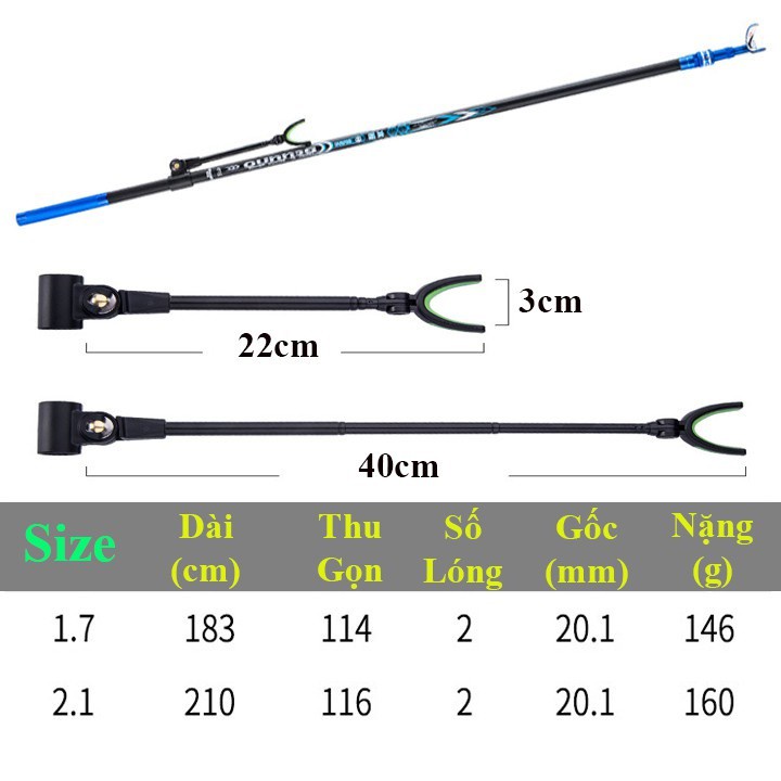 Chống Cần Câu Đài Carbon Cao Cấp Sang Trọng Chất Lượng KK16 đồ câu FISHING_HD