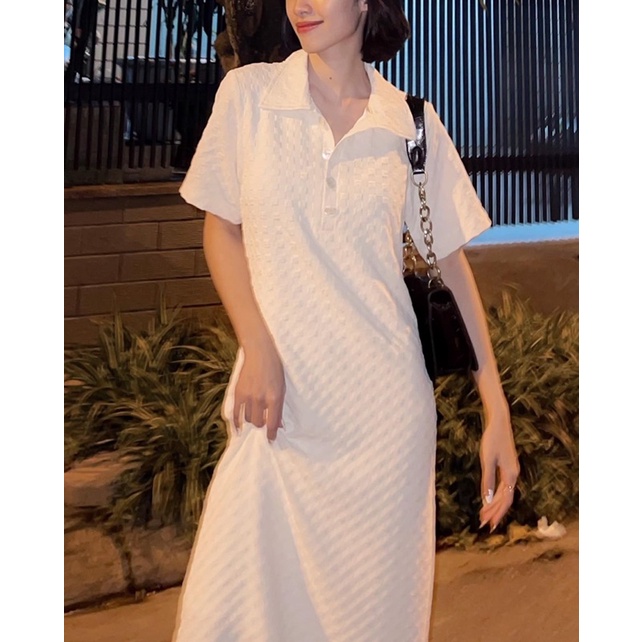 ZIEL Váy liền suông vải cotton cao cấp không nhăn | Textured Dress