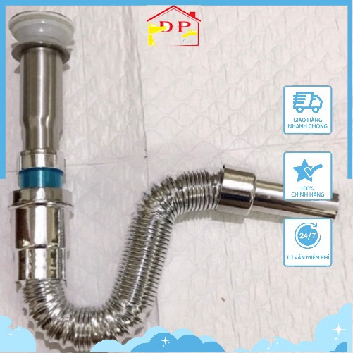 Xi Phông| Bộ xi phông inox đuôi mềm cao cấp Giormani XP02