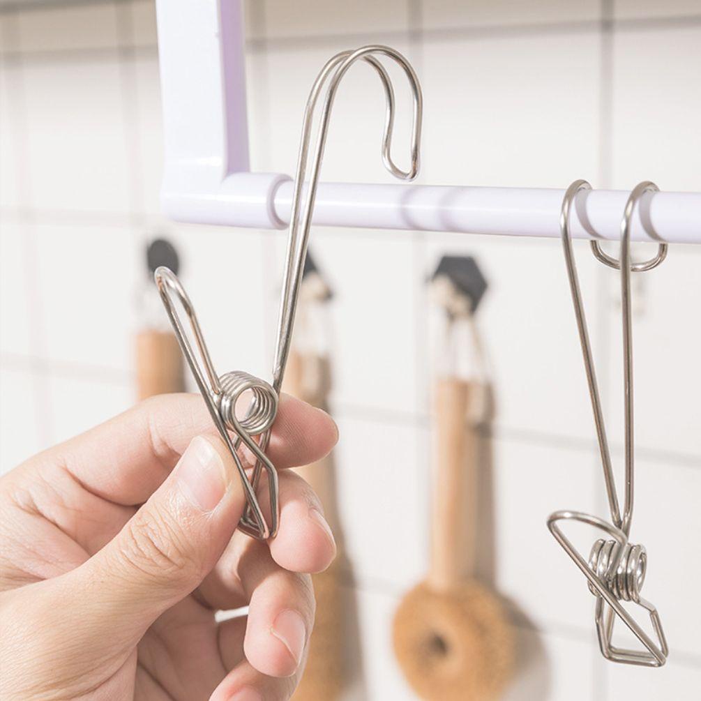 KUNHEV Set 6 Kẹp Phơi Quần Áo Mini Bằng Kim Loại Dành Cho Văn Phòng / Em Bé