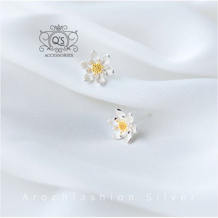 Hoa tai bạc bông hoa nhí 5 cánh khuyên tai bạc nụ S925 FLORA Silver Earrings QA SILVER EA210404