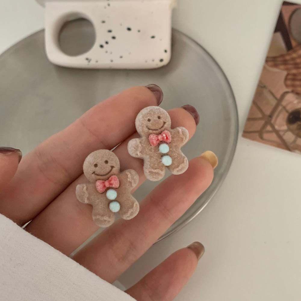 Bông Tai Hình Giáng Sinh Ba Chiều Đơn Giản Dễ Thương Cho Nữ