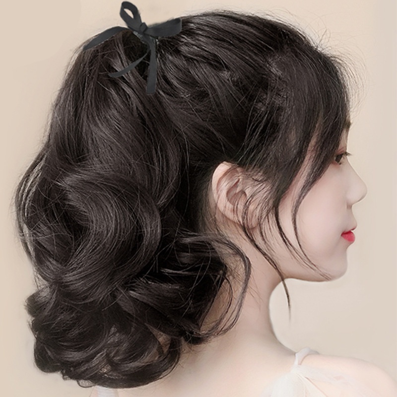 Tóc Giả Dài 30cm Xoăn Có Ruy Băng Thời Trang Cho Nữ