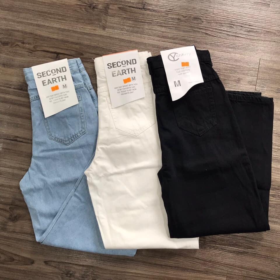 Quần Baggy Jeans Xanh Trắng Kiểu Lạ - 94