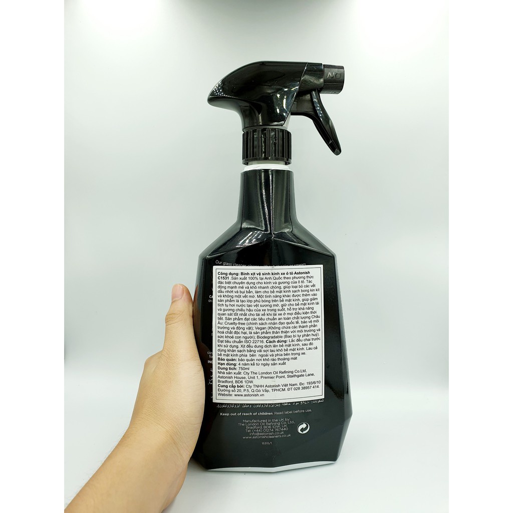 BÌNH XỊT LÀM SẠCH & CHỐNG BỤI MỜ KÍNH XE Ô TÔ - XE HƠI  ASTONISH C1531_750ml