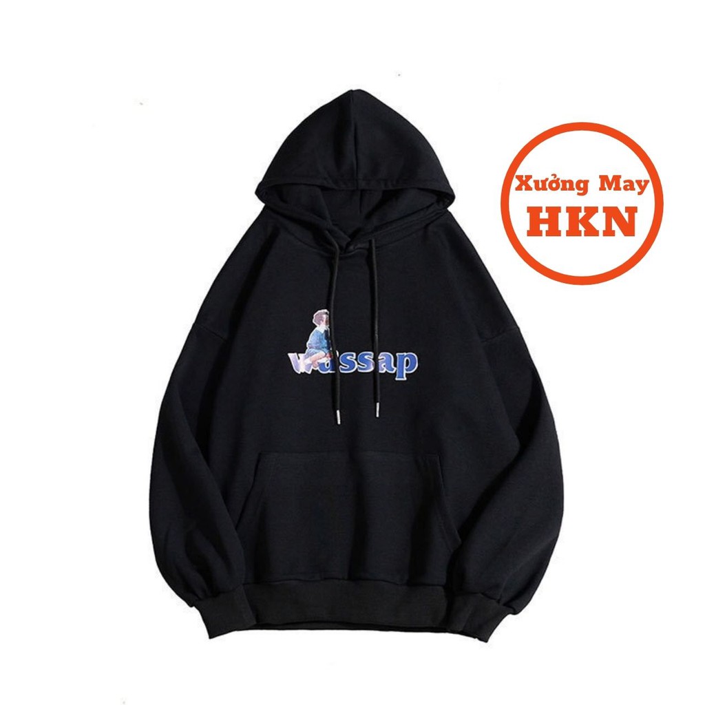 Áo Hoodie Quốc Dân Nam Nữ  In Logo Wassap Mã 695 Xưởng May HKN