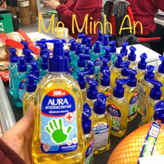 Nước rửa tay kháng khuẩn aura, 300 ml