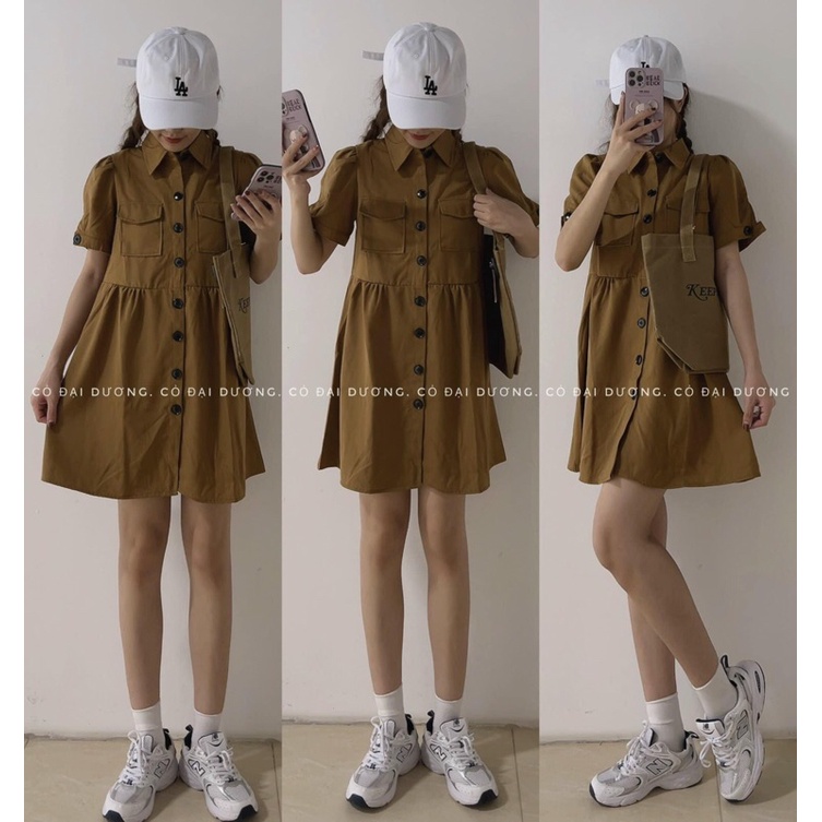 váy tay bồng 2 túi ngực 0130