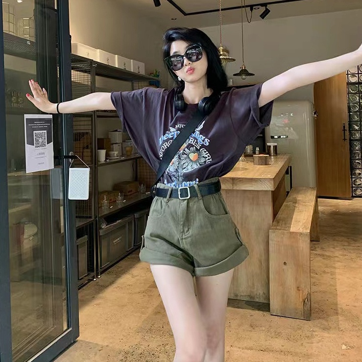 Quần short denim SUXI đơn giản dễ phối đồ hợp thời trang