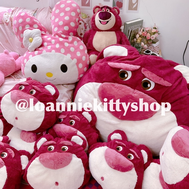 CÓ SẴN  &gt;&gt; LOẠI 1 GẤU TO ĐẸP - gấu dâu kèm mền bông/ Gấu Dâu Lotso