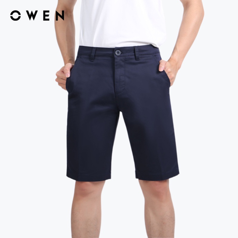 Quần short Nam Owen Cotton Slim Fit Navy - SK23815