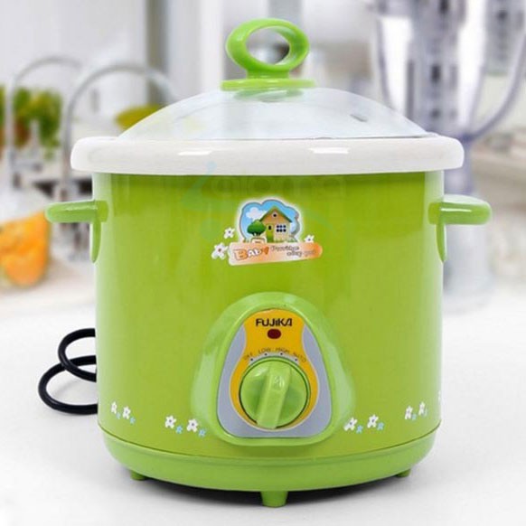 Nồi điện nấu cháo chậm hầm thịt kho cá lồng sứ Fujika 1.5L nấu chậm tầm 8-10h