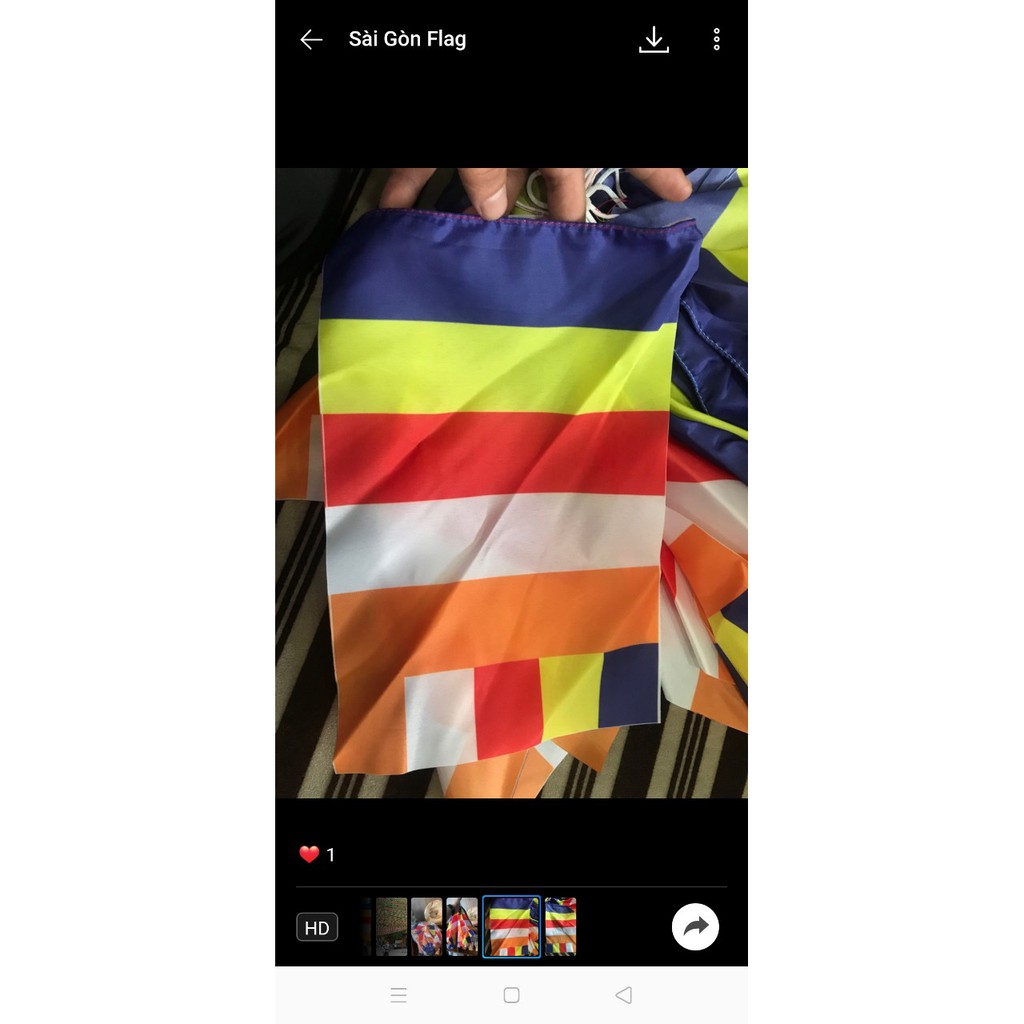 Cờ dây phật giáo in kỹ thuật số, kích thước 20x30cm