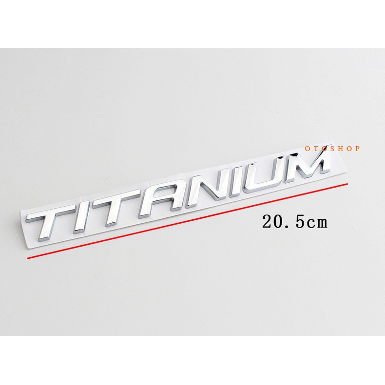 Tem chữ TITANIUM trang trí xe