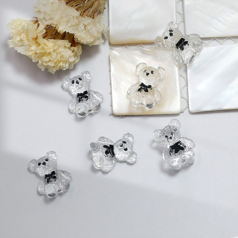 Bộ 5 Phụ Kiện Đính Móng Tay Hình Gấu 3D Dễ Thương