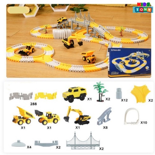 Bộ lắp ráp đường đua ô tô sáng tạo,đường ray ô tô xe lửa cáo cấp quà tặng cho các bé