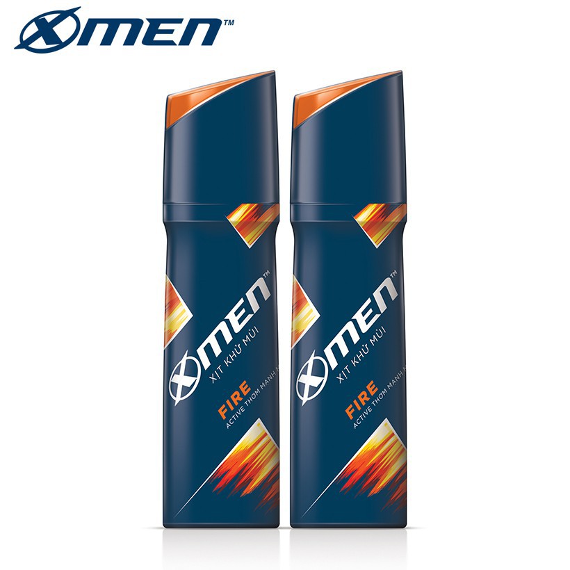 X Men -   Combo 2 Xịt khử mùi X-Men Fire 150ml Đại Lí Sỉ