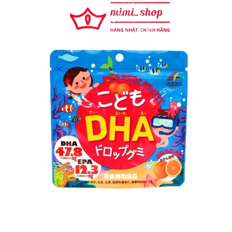 Kẹo dẻo bổ sung DHA unimat riken 90 viên Nhật Bản