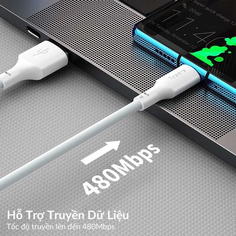 ✅COMBO 2 SET CÁP SẠC NHANH 1.5M USB -TYPEC BASEUS 40W 5A FAST CHARGE SIMPLE WISDOM DATA CABLE KIT- Hàng chính hãng