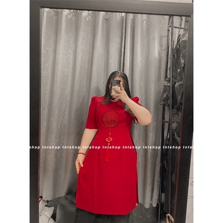 ÁO DÀI CÁCH TÂN THÊU CHỮ [ TNT SHOP BIGSIZE 60KG 90KG ]