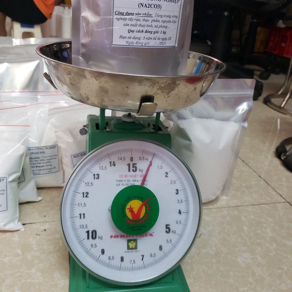 1 Kg Bột Soda Tẩy Rửa Công Nghiệp, Dầu Mỡ Nhà Bếp, Xử Lý Bể Bơi Đóng Gói Túi Zip Bạc