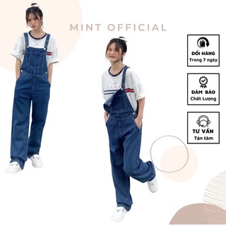 Yếm quần jeans tone xanh đậm
