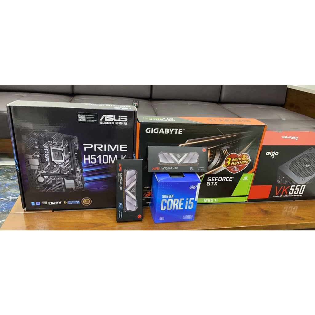 Bộ combo máy tính phòng nét siêu vip H510 + i5 10400F + 16GB Ram + gigabyte 1660s + nguồn 500w full new BH 36 tháng